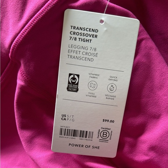 Athleta Transcend Crossover 7/8 Tight Legging // Iceplant Pink - Picture 7 of 7